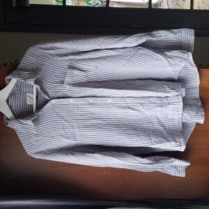 Women's Button Down Long Sleeved Cotton Striped Top